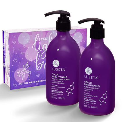 L LUSETA Purple Shampoo and Conditioner Set front view