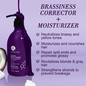 L LUSETA Purple Shampoo bottle close-up
