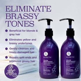L LUSETA Purple Shampoo bottle with violet pigment details