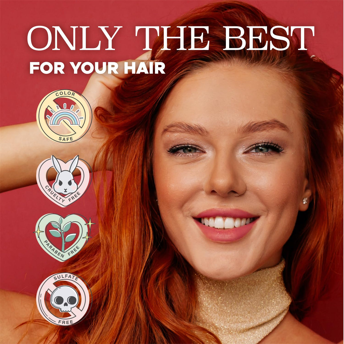L LUSETA Red Hair Color Brightening Shampoo back view