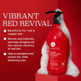 L LUSETA Red Hair Color Brightening Shampoo with pomegranate extract