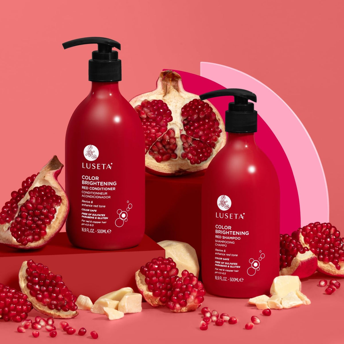 L LUSETA Red Hair Shampoo and Conditioner Set lifestyle scene