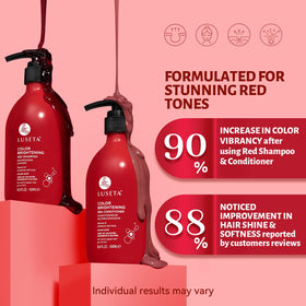 L LUSETA Red Hair Shampoo bottle with pomegranate extract