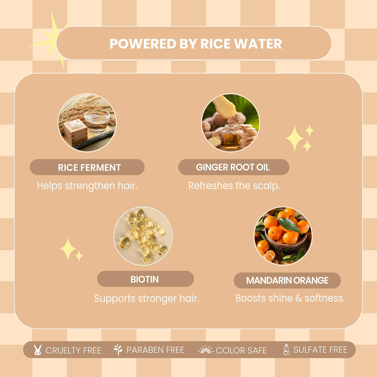 L LUSETA Rice Water Shampoo and Conditioner with ingredients