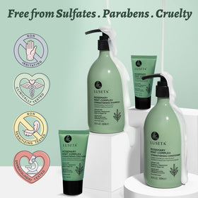 L LUSETA Rosemary Mint Shampoo and Conditioner with fresh rosemary and mint