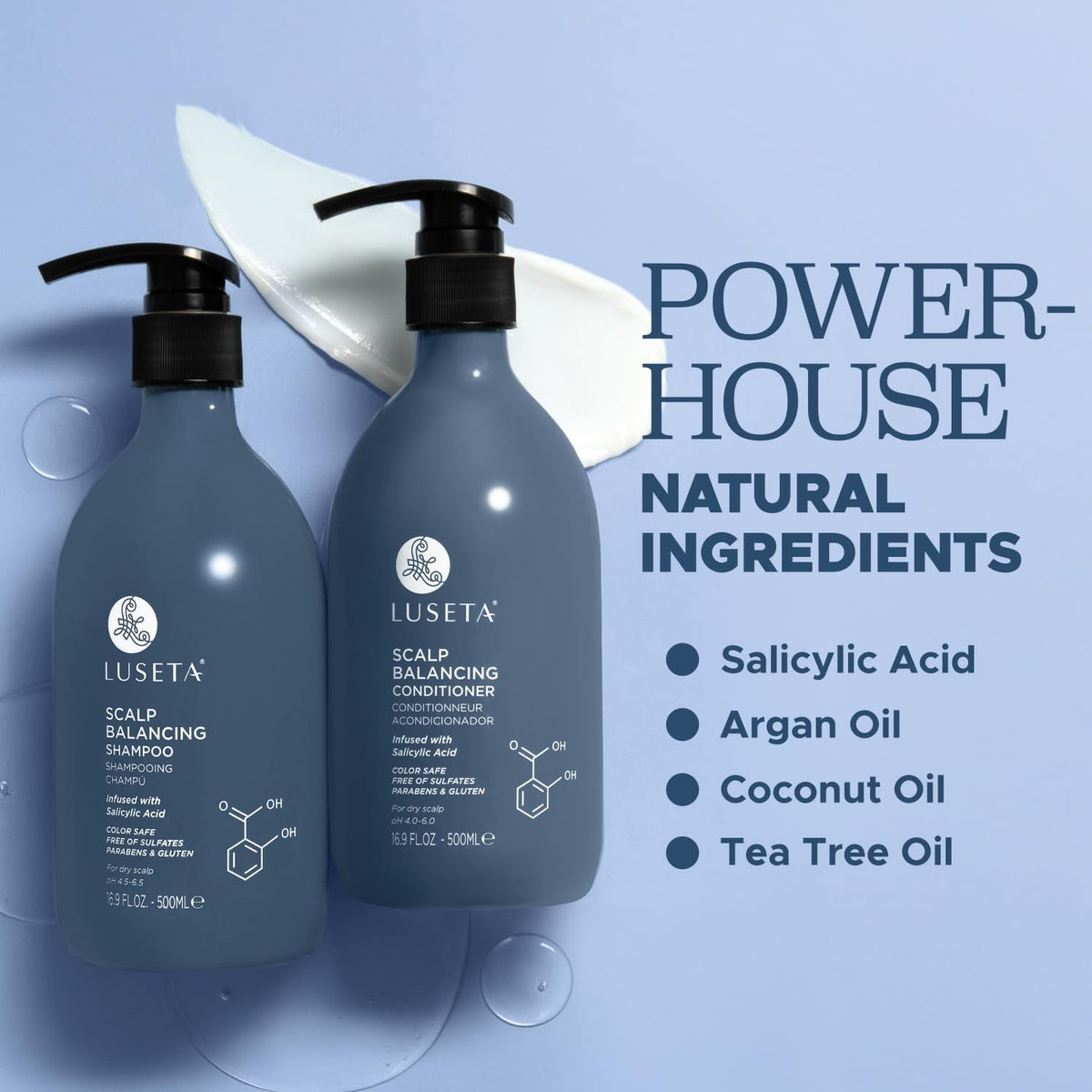 L LUSETA Salicylic Acid Shampoo and Conditioner Set packaging