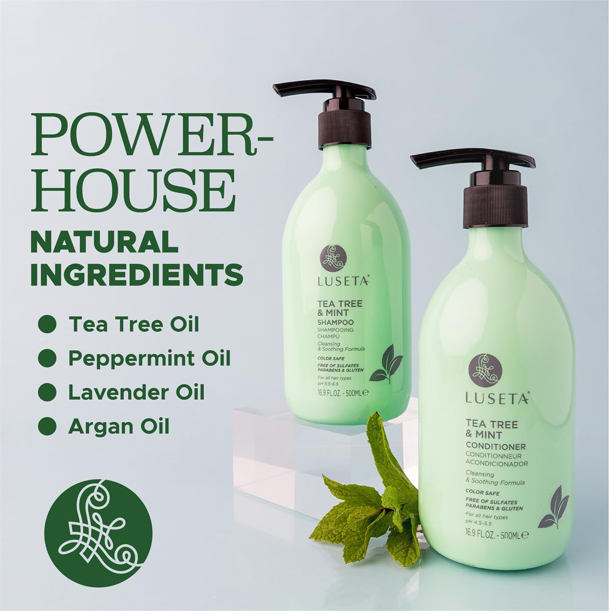 L LUSETA Shampoo and Conditioner Set side view