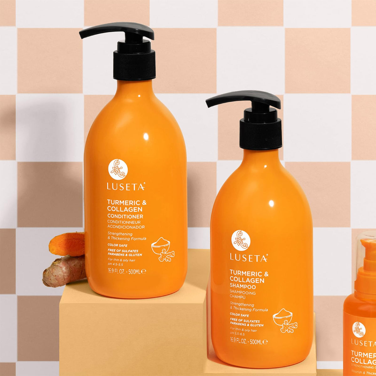 L LUSETA shampoo and conditioner set with fresh turmeric