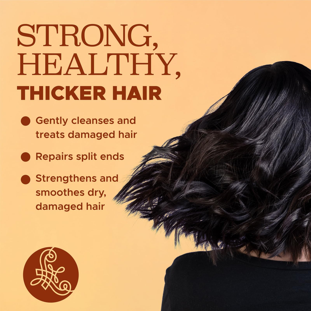 L LUSETA shampoo bottle with turmeric extract