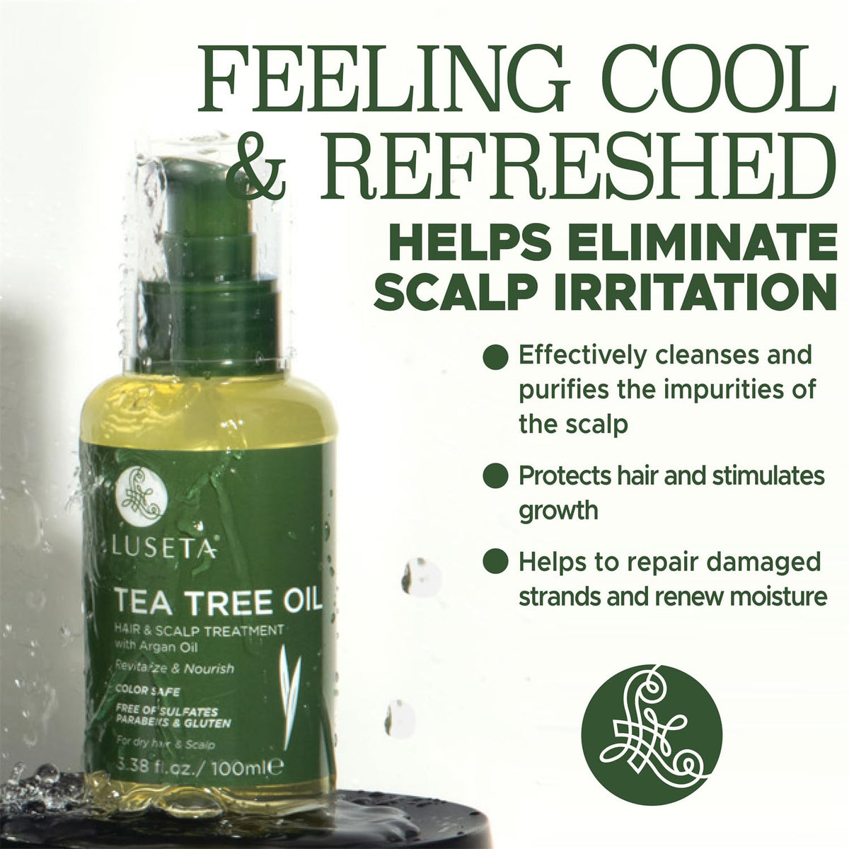 L LUSETA Tea Tree Hair Oil Serum side view