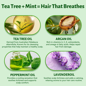 L LUSETA Tea Tree Mint Shampoo in a bathroom setting