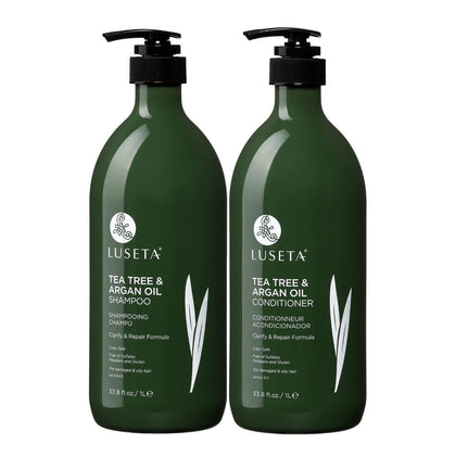 L LUSETA Tea Tree Oil Shampoo and Conditioner Set front view
