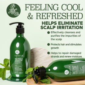 L LUSETA Tea Tree Oil Shampoo and Conditioner set side view