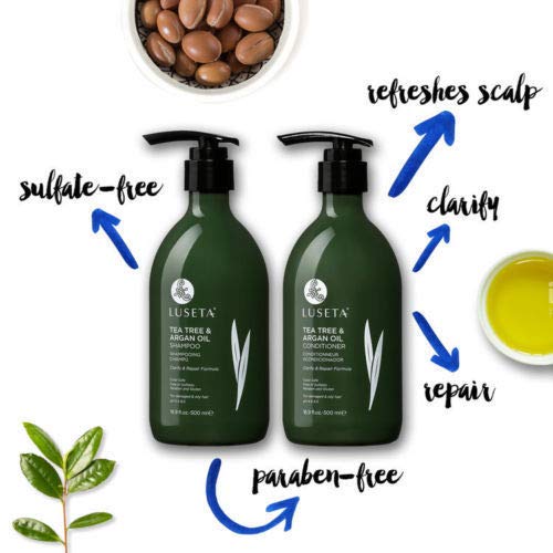 L LUSETA Tea Tree Oil Shampoo and Conditioner Set with fresh ingredients