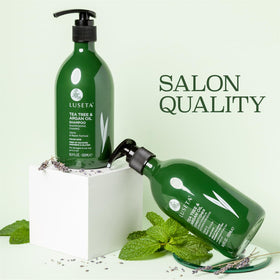 L LUSETA Tea Tree Oil Shampoo and Conditioner with lavender flowers
