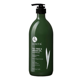 L LUSETA Tea Tree Oil Shampoo bottle close-up