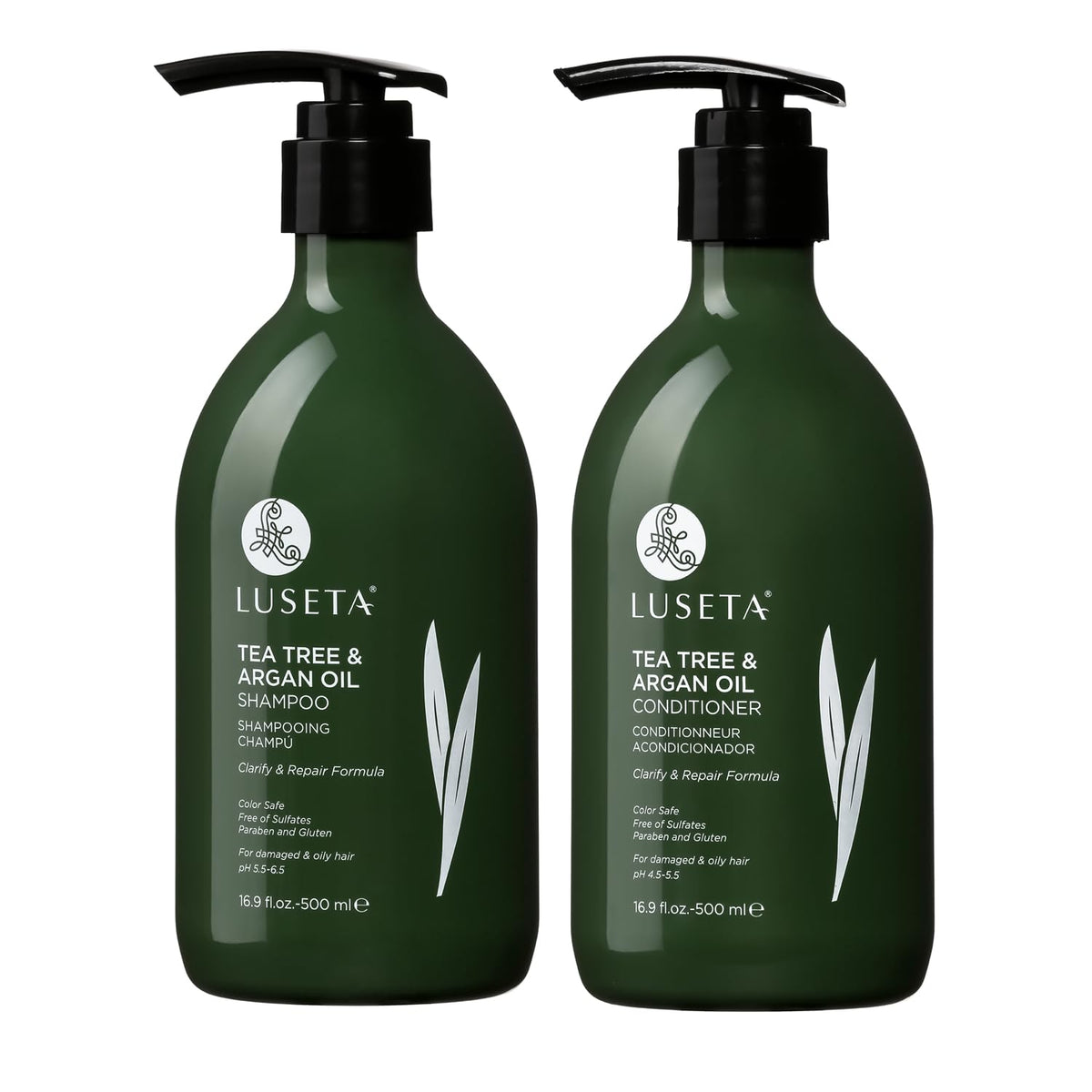 L LUSETA Tea Tree Oil Shampoo front view 16.9 oz