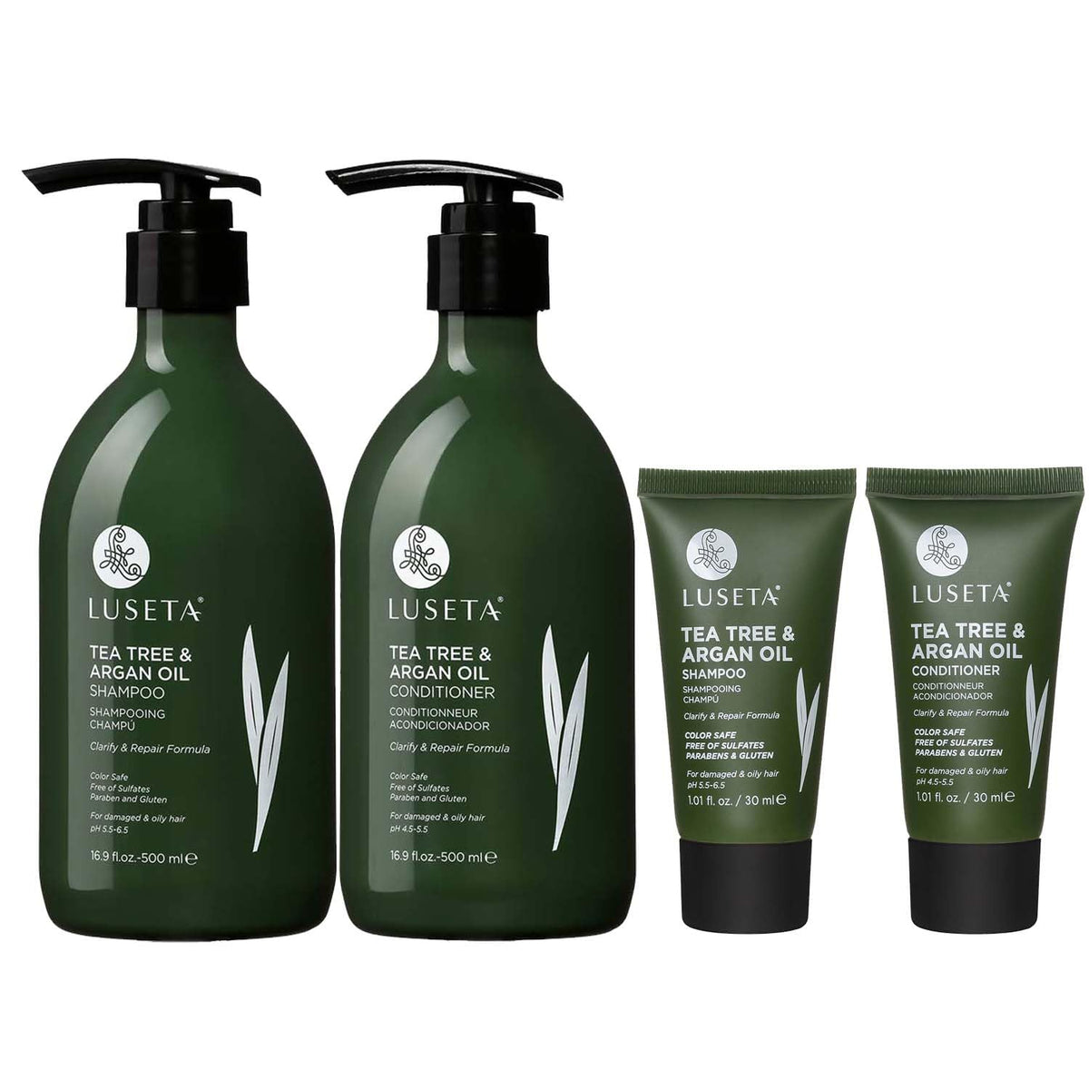 L LUSETA Tea Tree Shampoo and Conditioner Set 1415g front view