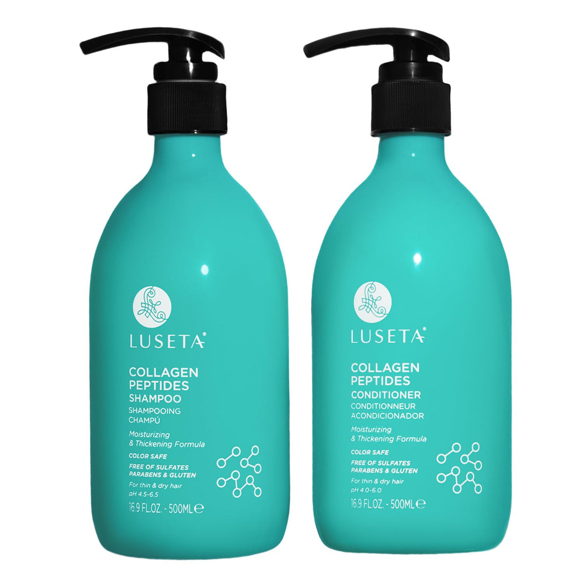 L LUSETA Thickening Shampoo and Conditioner Set 16.9 oz front view