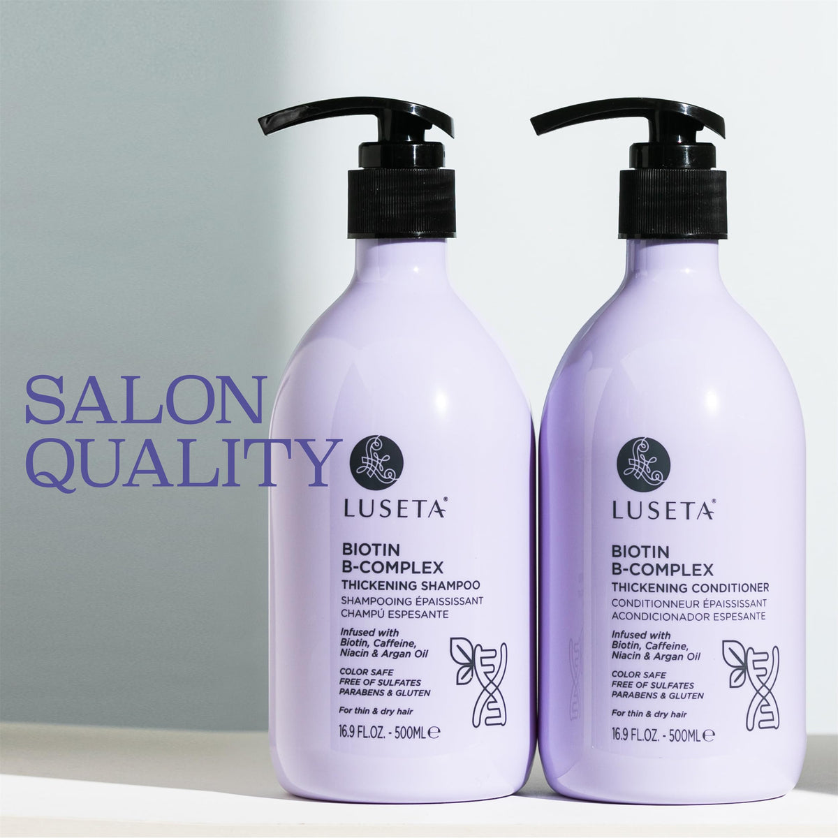 L LUSETA Thickening Shampoo and Conditioner Set with hairbrush