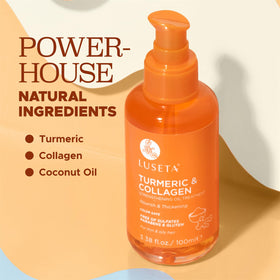 L LUSETA Turmeric Collagen Hair Serum lifestyle shot