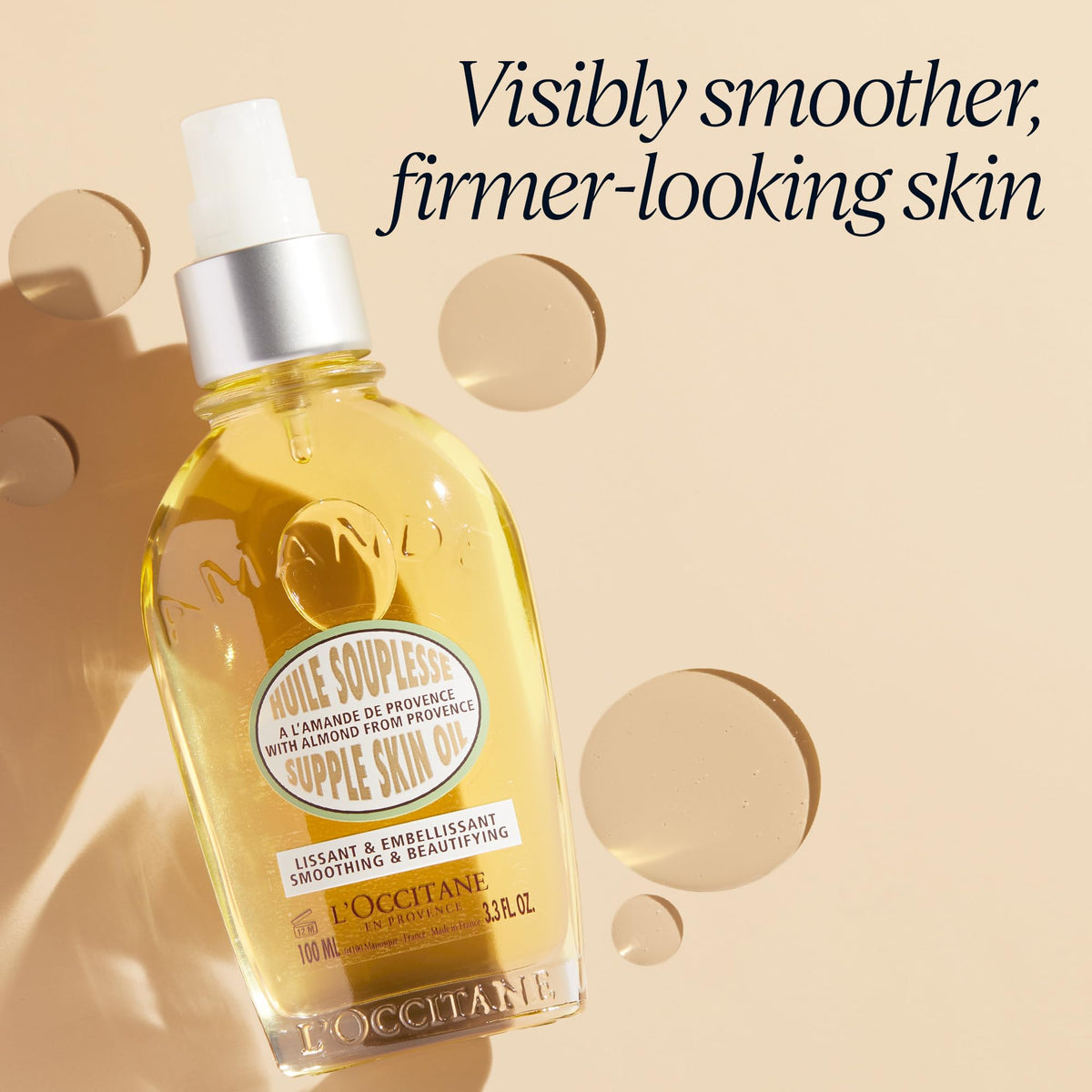 L'OCCITANE Almond Supple Skin Oil 3.30 fl oz bottle with cap