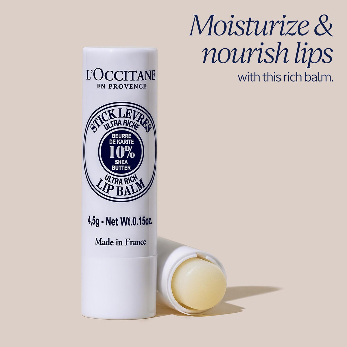 L'OCCITANE Organic Shea Butter Lip Balm Stick packaging