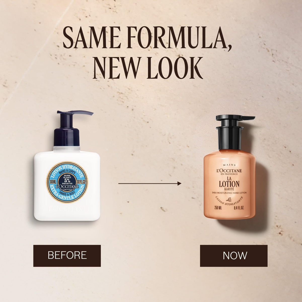L'OCCITANE Shea Butter Lotion side view with pump