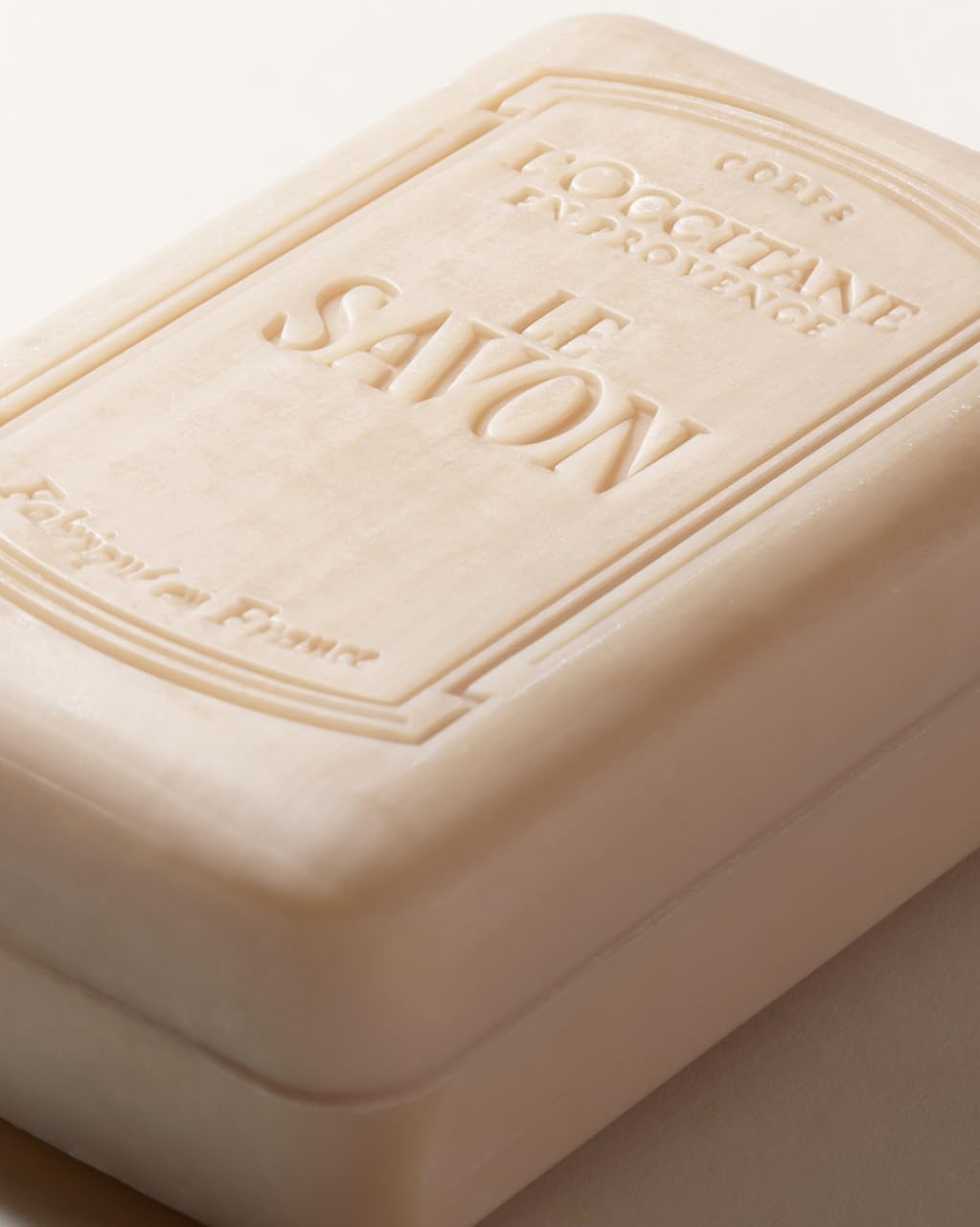 L'OCCITANE Shea Milk Extra Rich Soap in a bathroom setting