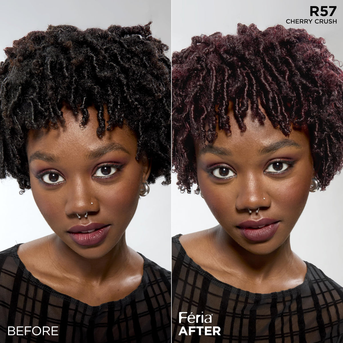 L'Oreal Feria R57 hair color results on model