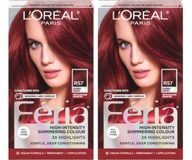 L'Oreal Feria R57 Intense Medium Auburn Hair Color Kit front view