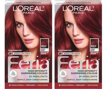 L'Oreal Feria R57 Intense Medium Auburn Hair Color Kit front view
