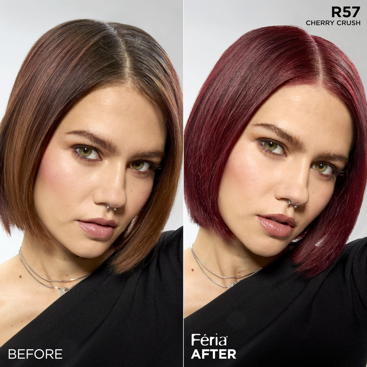 L'Oreal Feria R57 Intense Medium Auburn hair dye application