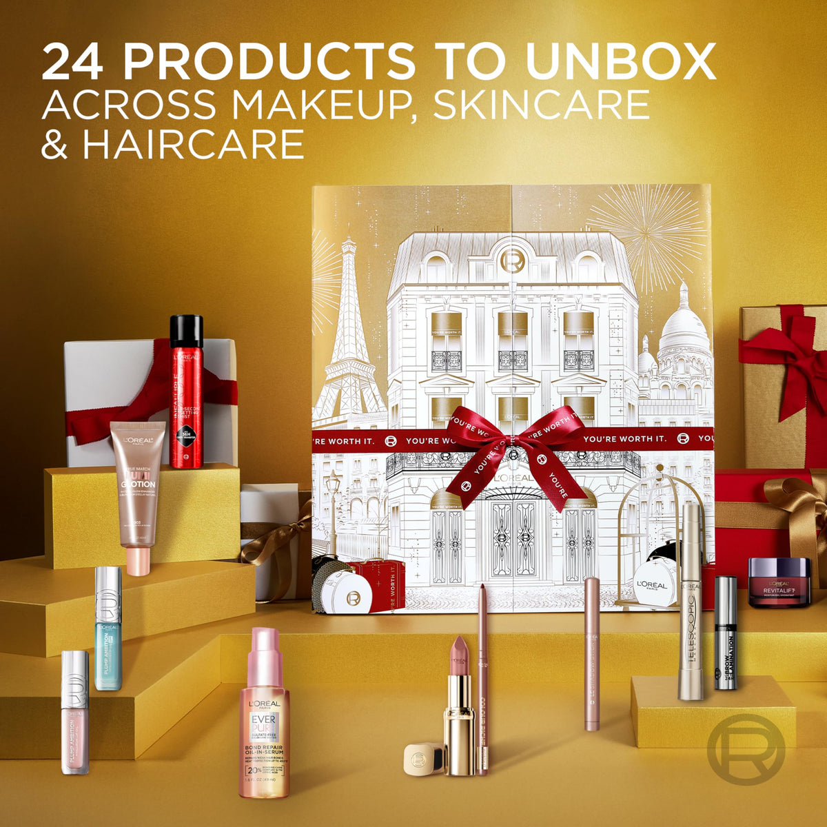 L'Oreal Paris Advent Calendar contents display