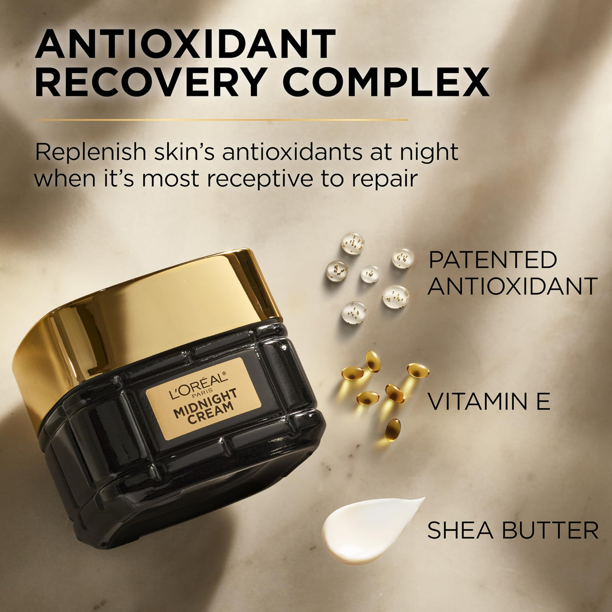 L'Oreal Paris Age Perfect Midnight Cream application on skin