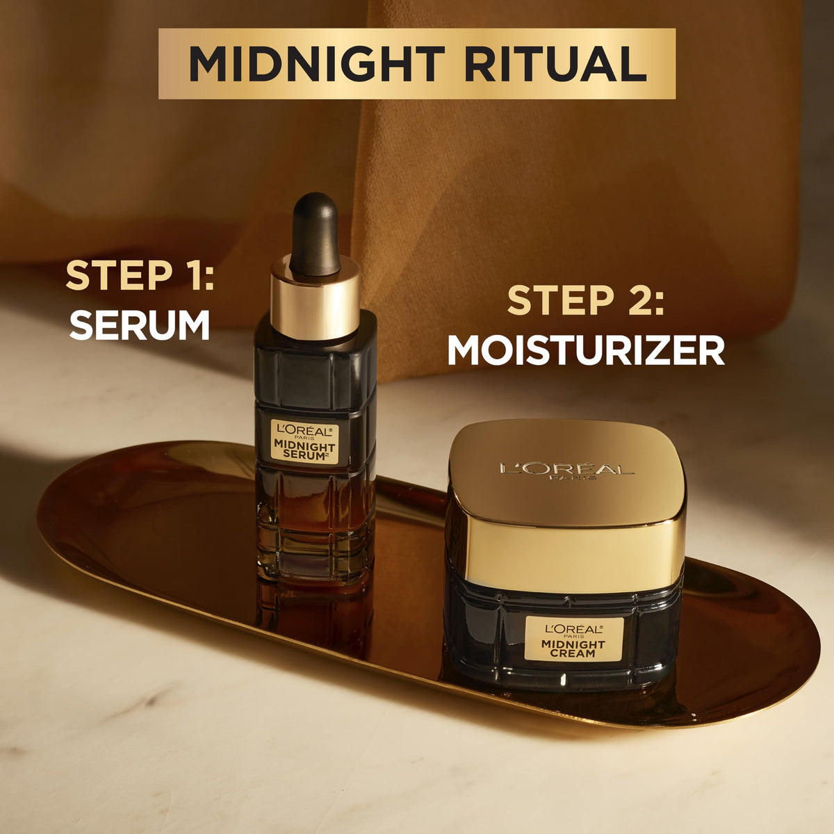 L'Oreal Paris Age Perfect Midnight Cream in a bathroom setting