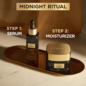 L'Oreal Paris Age Perfect Midnight Cream in a bathroom setting