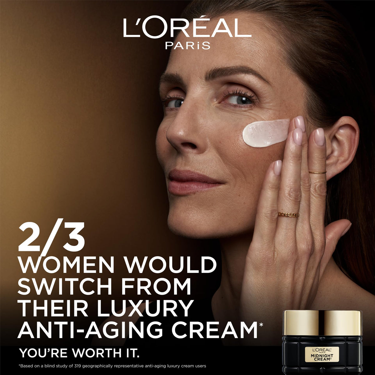 L'Oreal Paris Age Perfect Midnight Cream on a nightstand