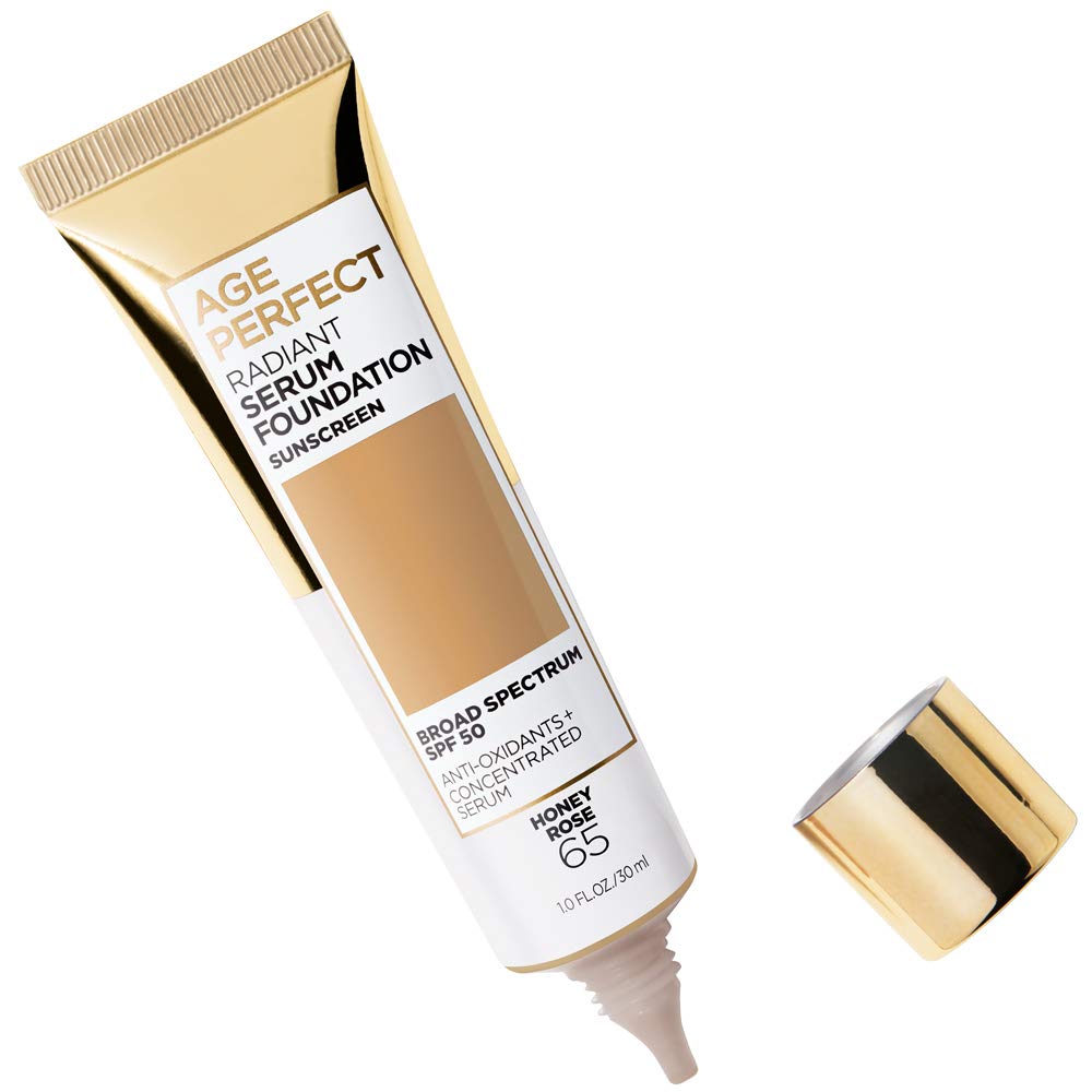 L'Oreal Paris Age Perfect Radiant Serum Foundation bottle with SPF 50 label