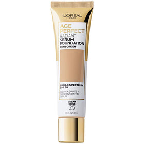L'Oreal Paris Age Perfect Radiant Serum Foundation front view in Cream Beige