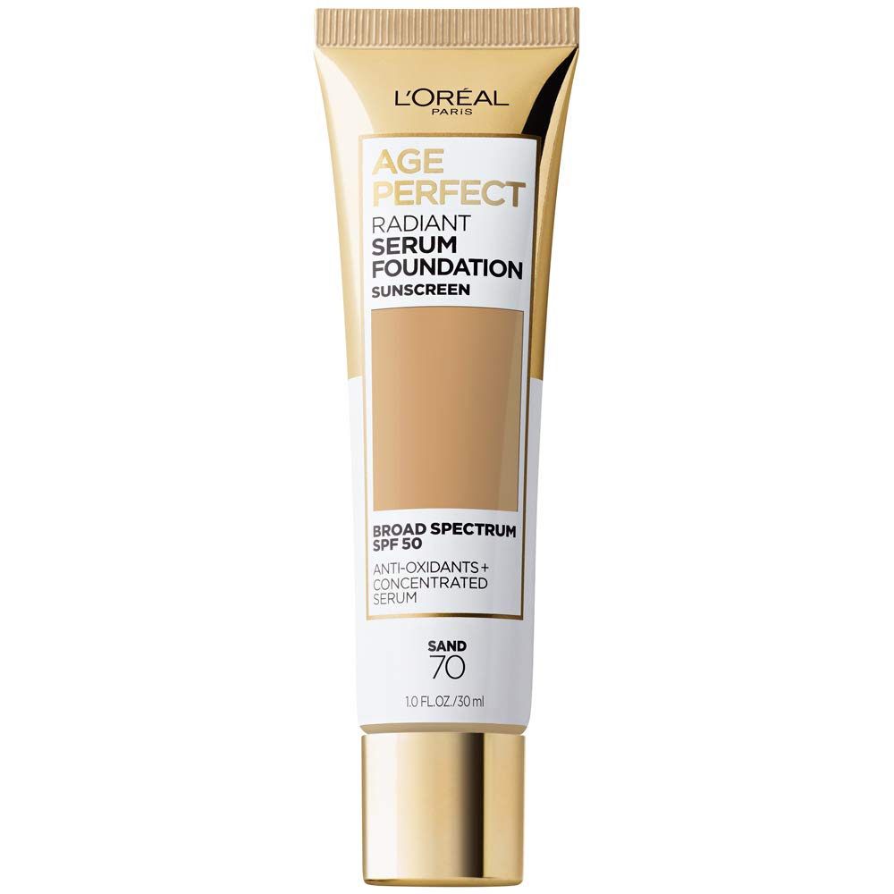 L'Oreal Paris Age Perfect Radiant Serum Foundation front view in Sand