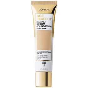 L'Oreal Paris Age Perfect Radiant Serum Foundation front view, Rose Ivory