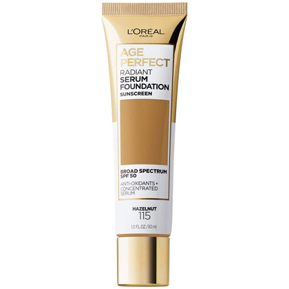 L'Oreal Paris Age Perfect Radiant Serum Foundation Hazelnut front view