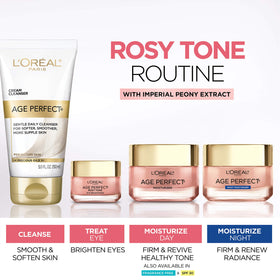 L'Oreal Paris Age Perfect Rosy Tone Eye Cream in bathroom setting