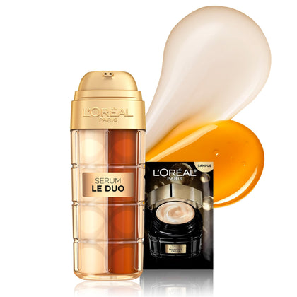 L'Oreal Paris Age Perfect Serum Le Duo front view with gold finishes