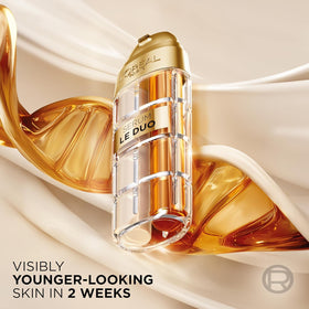 L'Oreal Paris Age Perfect Serum Le Duo on a bathroom counter