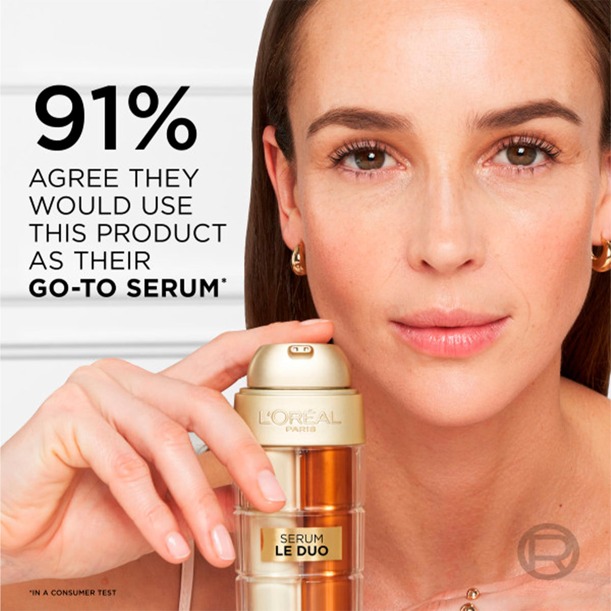 L'Oreal Paris Age Perfect Serum Le Duo side view showing dual-phase texture