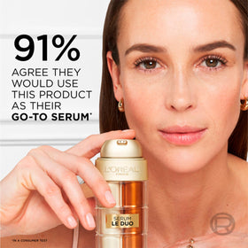 L'Oreal Paris Age Perfect Serum Le Duo side view showing dual-phase texture