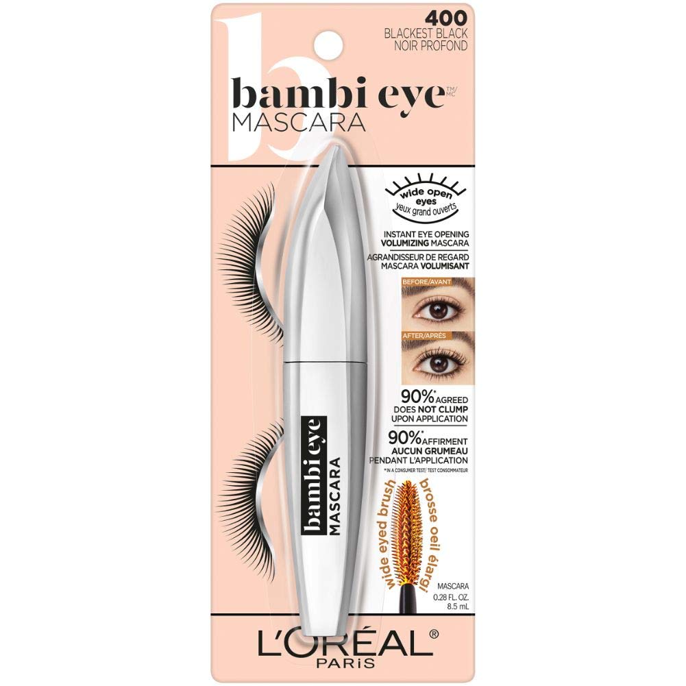 L'Oreal Paris Bambi Eye Mascara brush close-up showing bristle design