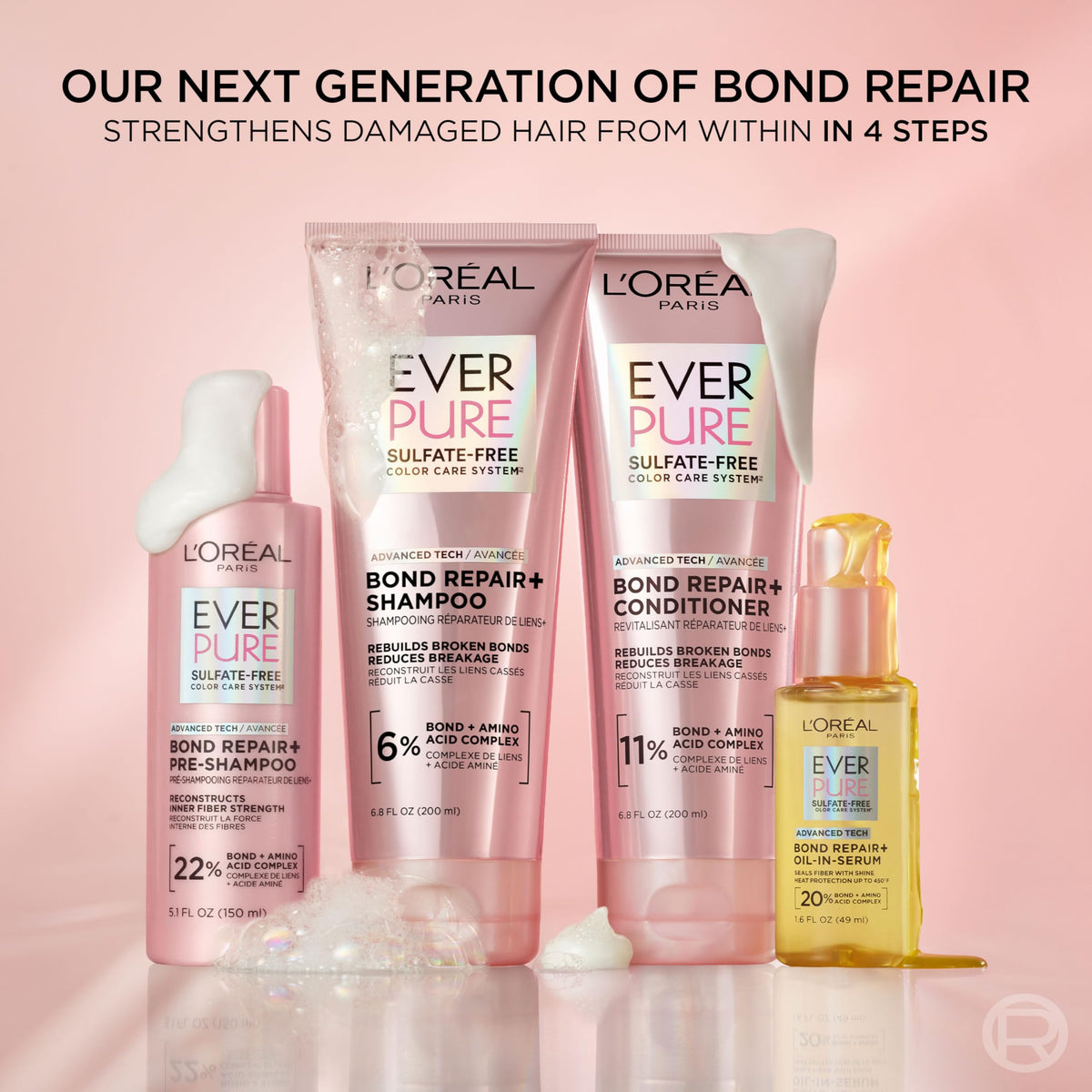L'Oreal Paris Bond Repair+ Conditioner side view showing cap